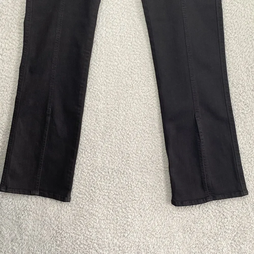 7 For All Mankind Jeans Womens 27x32 Kimmie Straight Leg Split Hem Black Jeans